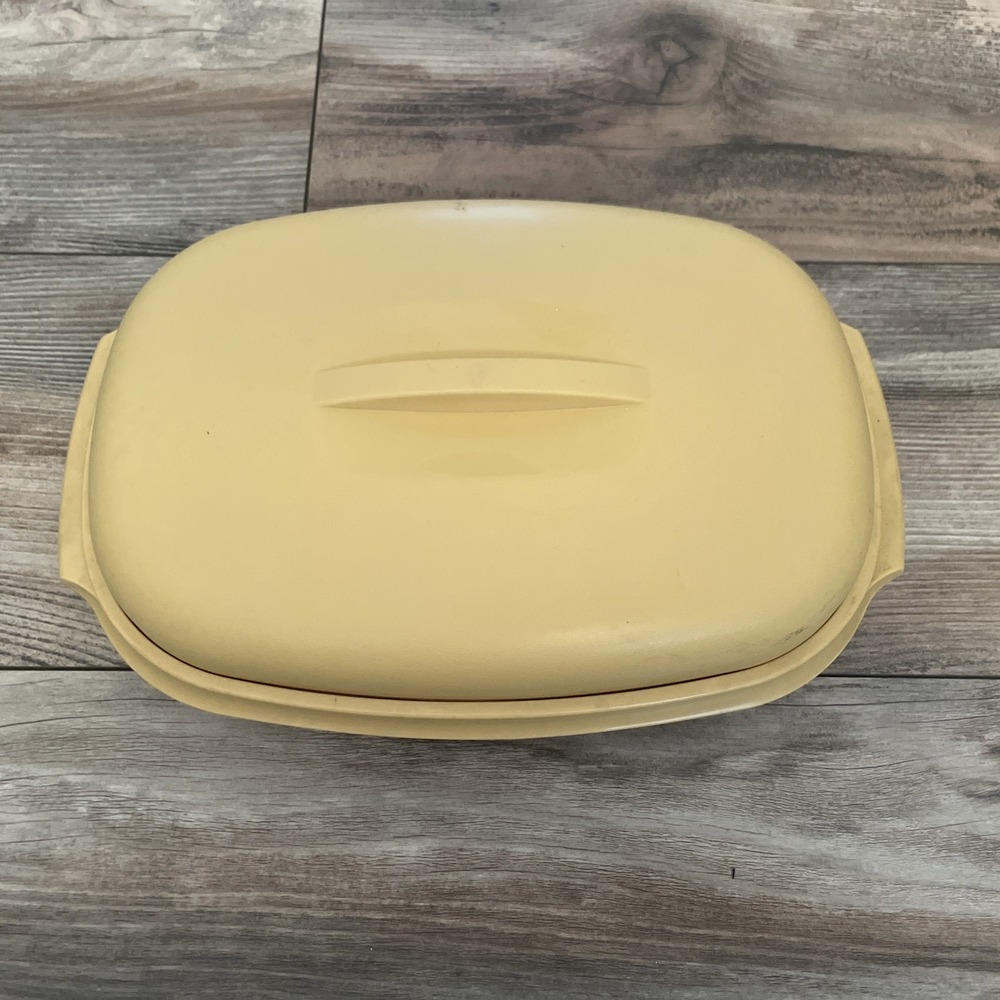 Tupperware Microwave 3 Piece Pc Vegetable Steamer Serving Bowl Gold